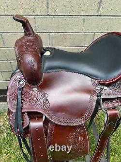 Horse Saddle Western Used Trail Custom Brown Leather Tack Set 15 16 17 18