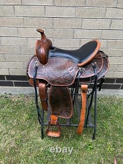 Horse Saddle Western Used Trail Endurance Antique Leather Tack 15 16 17 18