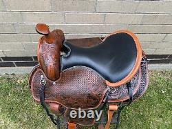 Horse Saddle Western Used Trail Endurance Antique Leather Tack 15 16 17 18