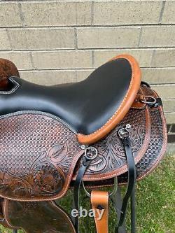 Horse Saddle Western Used Trail Endurance Antique Leather Tack 15 16 17 18