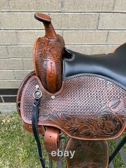 Horse Saddle Western Used Trail Endurance Antique Leather Tack 15 16 17 18