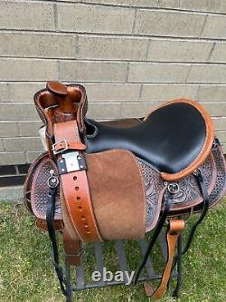 Horse Saddle Western Used Trail Endurance Antique Leather Tack 15 16 17 18