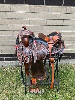 Horse Saddle Western Used Trail Endurance Antique Leather Tack 15 16 17 18