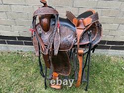 Horse Saddle Western Used Trail Endurance Antique Leather Tack 15 16 17 18