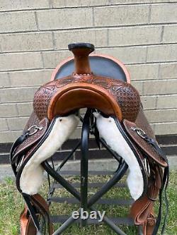 Horse Saddle Western Used Trail Endurance Antique Leather Tack 15 16 17 18