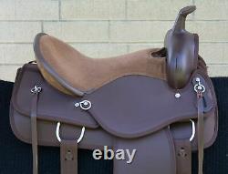 Horse Saddle Western Used Trail Gaited Brown Pro Synthetic Tack 15 16 17 18