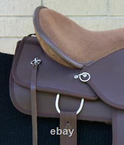 Horse Saddle Western Used Trail Gaited Brown Pro Synthetic Tack 15 16 17 18