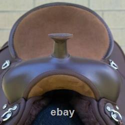 Horse Saddle Western Used Trail Gaited Brown Pro Synthetic Tack 15 16 17 18