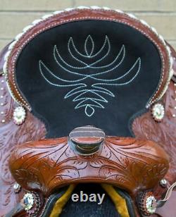 Horse Saddle Western Used Trail Roping Ranch Barrel Tooled Leather Tack 12 13