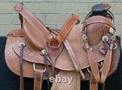 Horse Saddle Western Used Wade Ranch Roping Trail Deep Seat Leather Tack 16 17