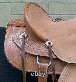 Horse Saddle Western Used Wade Ranch Roping Trail Deep Seat Leather Tack 16 17