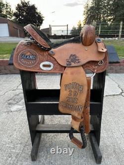 Horse Tack 14 1/2 Alamo Western Barrel Racing Saddle