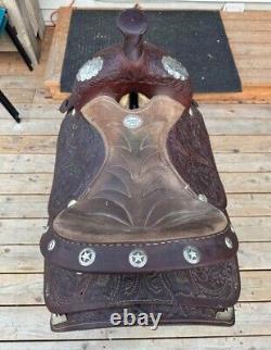 Horse Tack 15 1/2 Custom Benchmark Western Show Saddle & Headstall