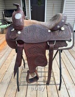 Horse Tack 15 1/2 Custom Benchmark Western Show Saddle & Headstall