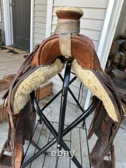 Horse Tack 16 1/2 Custom Wade Ranch Roping Western Saddle