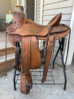 Horse Tack 16 1/2 Custom Wade Ranch Roping Western Saddle