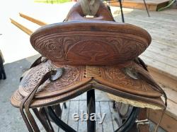 Horse Tack 16 1/2 Custom Wade Ranch Roping Western Saddle