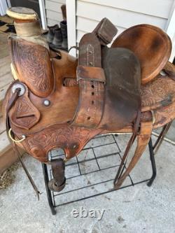 Horse Tack 16 1/2 Custom Wade Ranch Roping Western Saddle