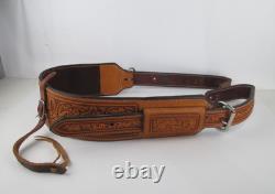 Horse Western Tooled Oak Leaf Leather Rear Flank Back Saddle Cinch