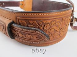 Horse Western Tooled Oak Leaf Leather Rear Flank Back Saddle Cinch