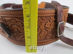 Horse Western Tooled Oak Leaf Leather Rear Flank Back Saddle Cinch