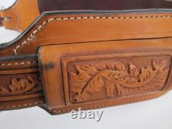 Horse Western Tooled Oak Leaf Leather Rear Flank Back Saddle Cinch