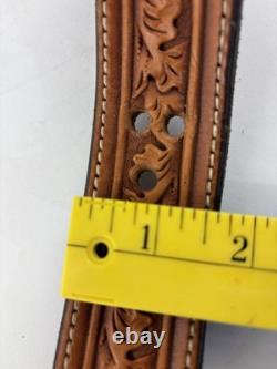 Horse Western Tooled Oak Leaf Leather Rear Flank Back Saddle Cinch