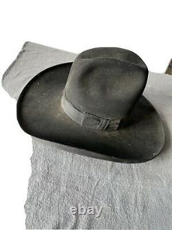 Huge Vintage Stetson Cowboy Hat 4x 7 3/8 Not Spurs Or Saddle