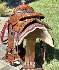 Hurrford Tex Tan Yoakum 16 In Western Saddle Used. Excellent Condition No Wear