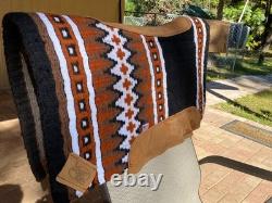 IMPACT GEL Western Saddle Navajo Woven Show Pad Black Rust Brown Wh Large 36x34
