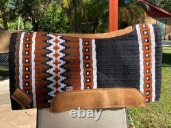 IMPACT GEL Western Saddle Navajo Woven Show Pad Black Rust Brown Wh Large 36x34