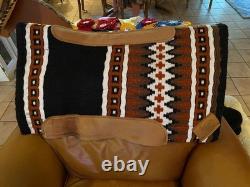 IMPACT GEL Western Saddle Navajo Woven Show Pad Black Rust Brown Wh Large 36x34 IMPACT GEL Western Saddle Navajo Woven Show Pad Black Rust Brown Wh Large 36x34