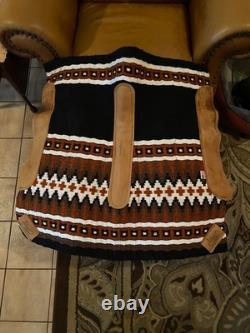 IMPACT GEL Western Saddle Navajo Woven Show Pad Black Rust Brown Wh Large 36x34