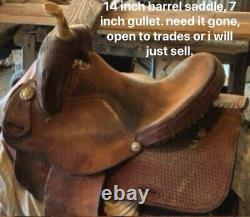 J&M Saddlery barrel saddle, used, 14 inch