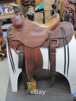 JE Taylor Hardrock Saddlery Custom Ranch Saddle Lightly Used & Fully Rigged 14.5