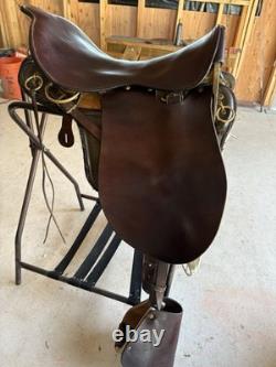 Jack Haggis Trooper Horse Saddle in Brown Leather 17.5
