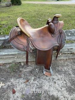 Jack McCloskey Western Leather Wade Ranch Saddle 16 In Seat