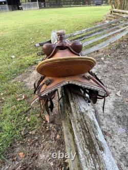 Jack McCloskey Western Leather Wade Ranch Saddle 16 In Seat
