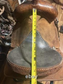 Jeff Smith 13.75 Western Saddle, Brown Leather, Traditional barrel saddle