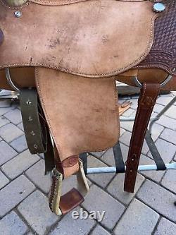 Jim Sands Custom Maker Laredo TX Western Ranch/Team Roping Saddle 15.5