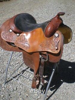Jim Taylor Reining Western Saddle 15 inch with custom conchos FREE SHIPPING