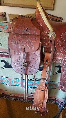 John Fallis Western Saddle Size 16 with matching Saddle Bags & Scabbard
