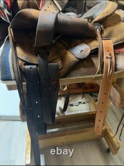John M. Fallis Balanced Ride Saddle 15 Seat Western with Breakaway Stirrups