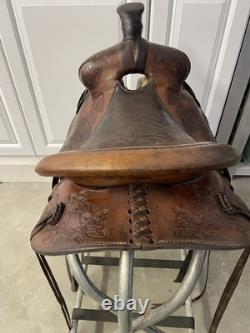 John M Fallis Balanced Ride Western Saddle 15 Inch Seat