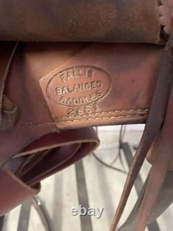 John M Fallis Balanced Ride Western Saddle 15 Inch Seat
