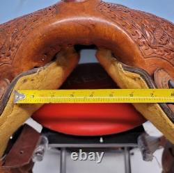 KO Trading Company Barrel Saddle, 15 Suede Seat, Roughout, Regular Oil Leather