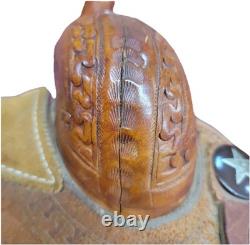 KO Trading Company Barrel Saddle, 15 Suede Seat, Roughout, Regular Oil Leather