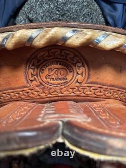 KO Trading Company Barrel Saddle, 15 Suede Seat, Roughout, Regular Oil Leather