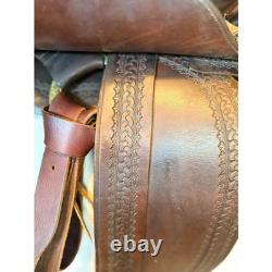Keyston Bros Vintage Collectors Beartrap Saddle 1940s Dark Oil Highback 14 Seat