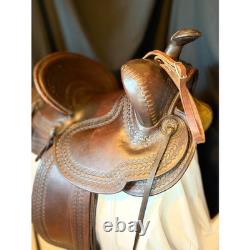Keyston Bros Vintage Collectors Beartrap Saddle 1940s Dark Oil Highback 14 Seat